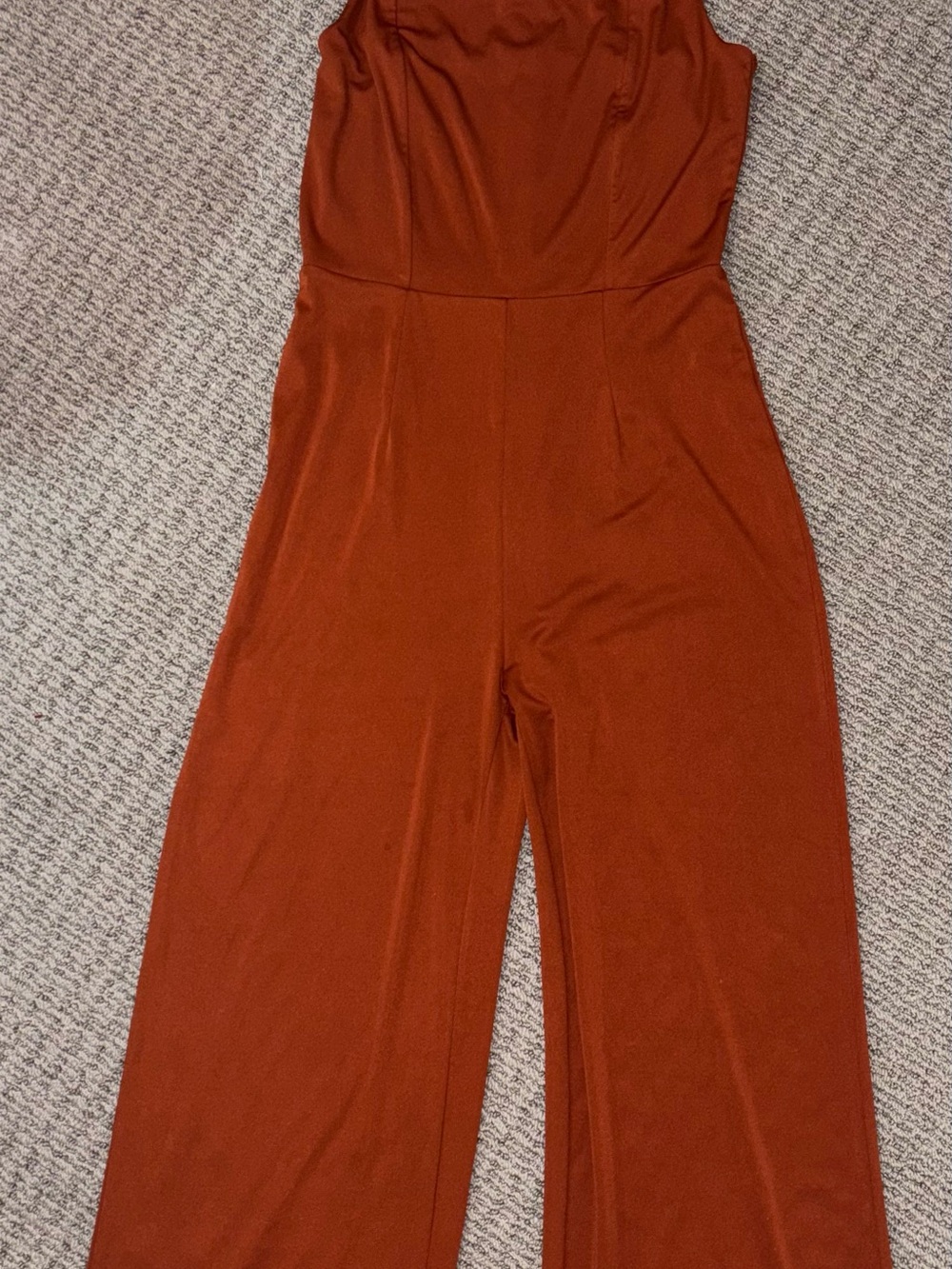 Amazon Rust-Orange Sleeveless Wide-Leg Jumpsuit
